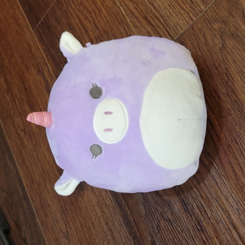 SQUISHMALLOWS purple unicorn. APPROX 10". Small spot on bottom.